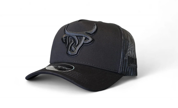 LOST CALF BLACK 3D STITCH LOGO A FRAME - HATS CAP  - CUERVO A FRAME