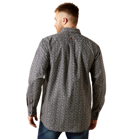 ARIAT NAVY WICK FITTED PRINT - MENS SHIRT  - 10065876