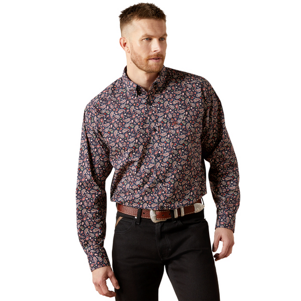 ARIAT NAVY WALLACE PAISLEY PRINT - MENS SHIRT  - 10065793