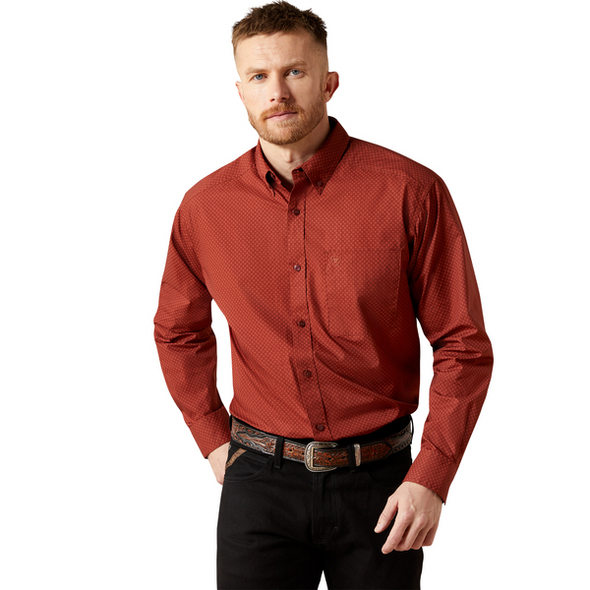 ARIAT WREN DARK RED CLASSIC PRINT - MENS SHIRT  - 10065792