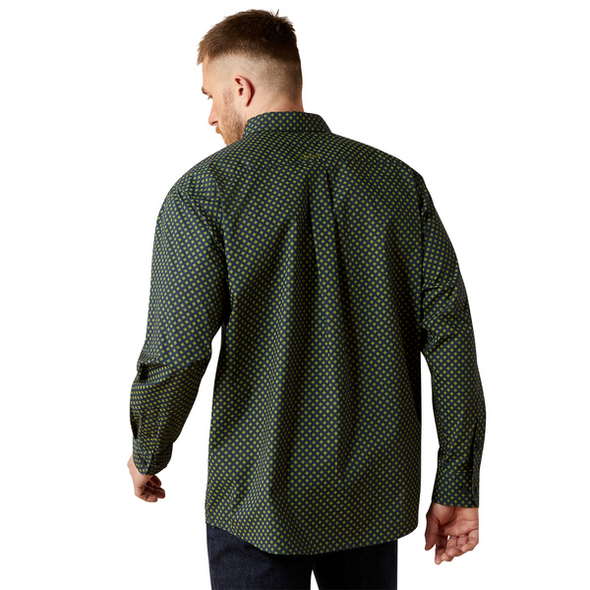 ARIAT WAYLON NAVY GREEN PRINT - MENS SHIRT  - 10065790