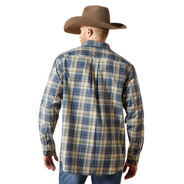 ARIAT PRO WELCH DARK BLUE PLAID - MENS SHIRT  - 10065800