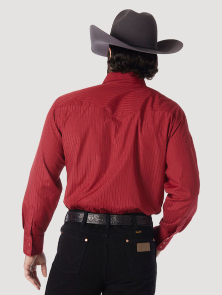 WRANGLER SPORT WESTERN SNAP WINE - MENS SHIRT  - 75740WN