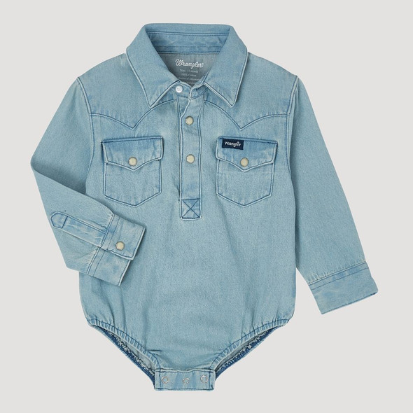 WRANGLER BABY BOY DENIM SNAP - KIDS BOYS SHIRT - PQ1371D