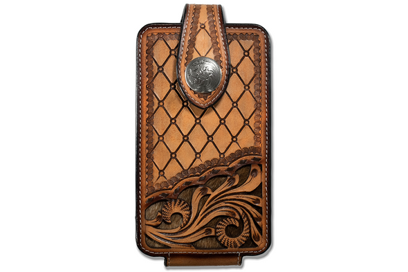 3-D BELT CELLPHONE CASE TOOLED BROWN - ACC CELL PHONE CASE  - D350001002