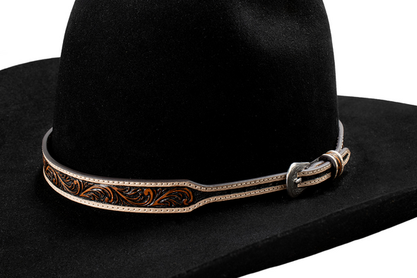 3-D BELT BROWN SCROLLED HATBAND - ACCESSORIES OTHER  - D740003208