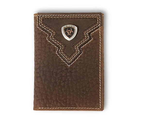 ARIAT TRIFOLD OVRLAY SHIELD BROWN - ACCESSORIES WALLET  - A35621282