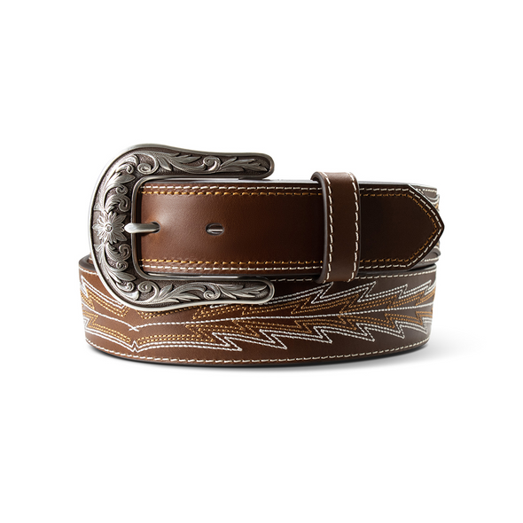 ARIAT CASANOVA EMBROIDERED BROWN - ACCESSORIES BELT LADIES - A1568002
