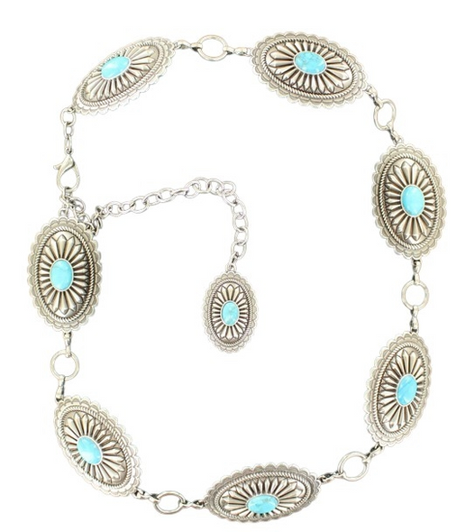 ARIAT OVAL CONCHO SILVER CHAIN - ACCESSORIES BELT LADIES - A1515836