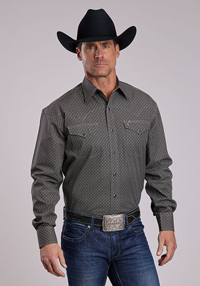 STETSON BLACK GHOST SNAP PRINT - MENS SHIRT  - 11-01-0425-1047BL