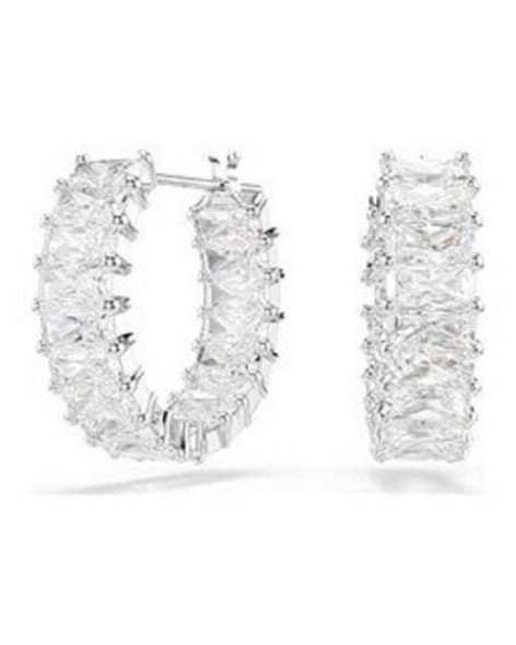 SWAROVSKI MATRIX HOOP WHITE RHODIUM - ACCESSORIES JEWELRY EARRINGS - 5734471