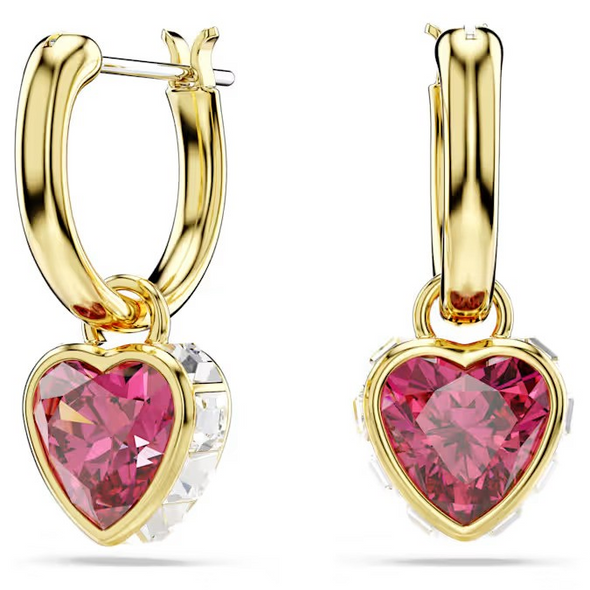 SWAROVSKI CHROMA HOOP DROP HEART RED - ACCESSORIES JEWELRY EARRINGS - 5689647