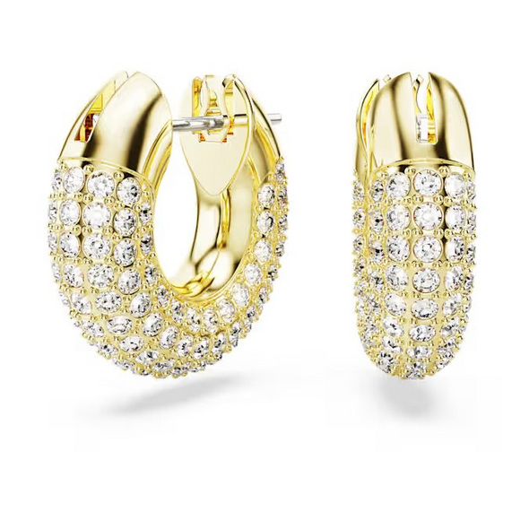 SWAROVSKI DEXTERA HOOP GOLD TONE WHITE - ACCESSORIES JEWELRY EARRINGS - 5689685