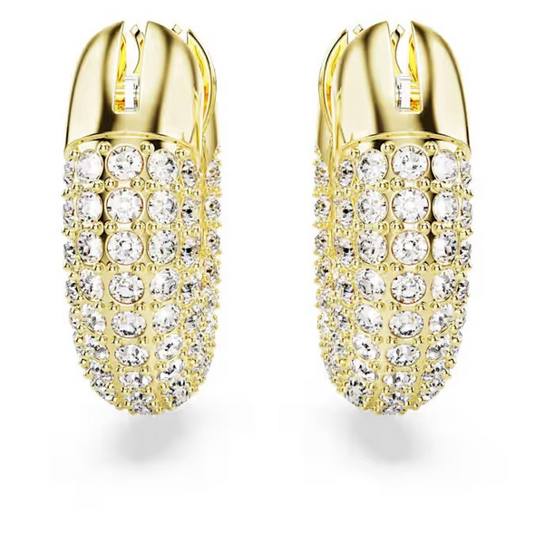 SWAROVSKI DEXTERA HOOP GOLD TONE WHITE - ACCESSORIES JEWELRY EARRINGS - 5689685