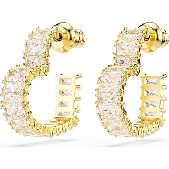 SWAROVSKI MATRIX HOOP HEART GOLD TONE - ACCESSORIES JEWELRY EARRINGS - 5701599