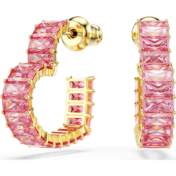 SWAROVSKI MATRIX HOOP HEART PINK - ACCESSORIES JEWELRY EARRINGS - 5720883