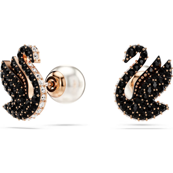 SWAROVSKI SWAN STUD BLACK - ACCESSORIES JEWELRY EARRINGS - 5689646