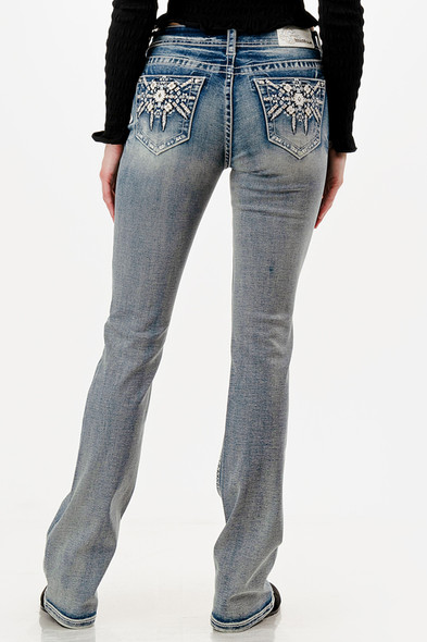 GRACE IN LA 460 AZTEC EMBROIDERED BOOT - LADIES JEANS  - EBS873