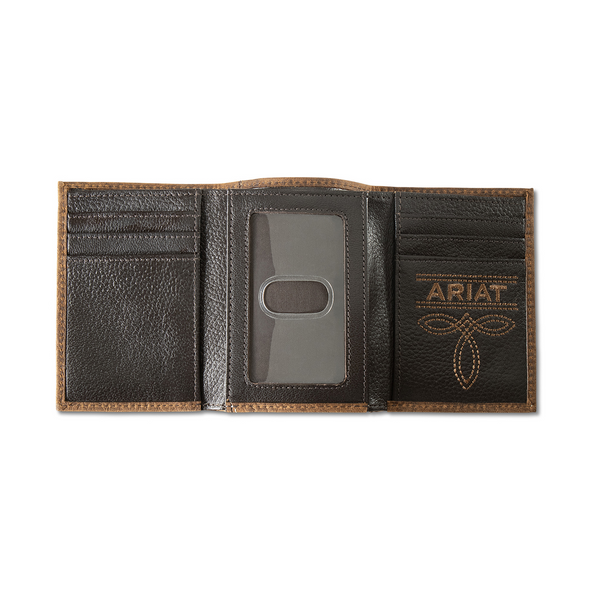 ARIAT TRIFOLD INLAY PATCH BROWN - ACCESSORIES WALLET  - A3564902