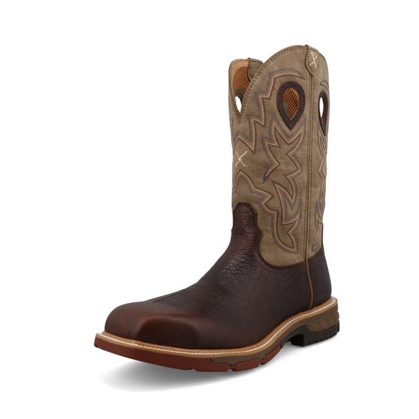 TWISTED X 12" SAFTEY TOE DARK BROWN - BOOT MENS WORK - MXBN008