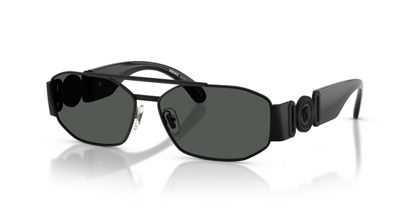 VERSACE MATTE BLACK DARK GREY - SUNGLASS VERSACE  - 2287126187