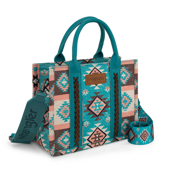 WRANGLER AZTEC PATTERN TEAL PRINT - LADIES PURSES  - WG2209-8120STQ