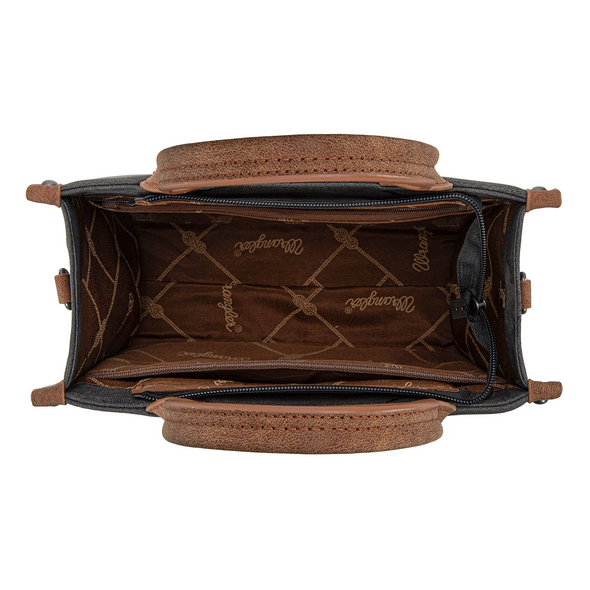 WRANGLER BUCKLE TOTE/CROSSBODY BLACK - LADIES PURSES  - WG250-81202BK