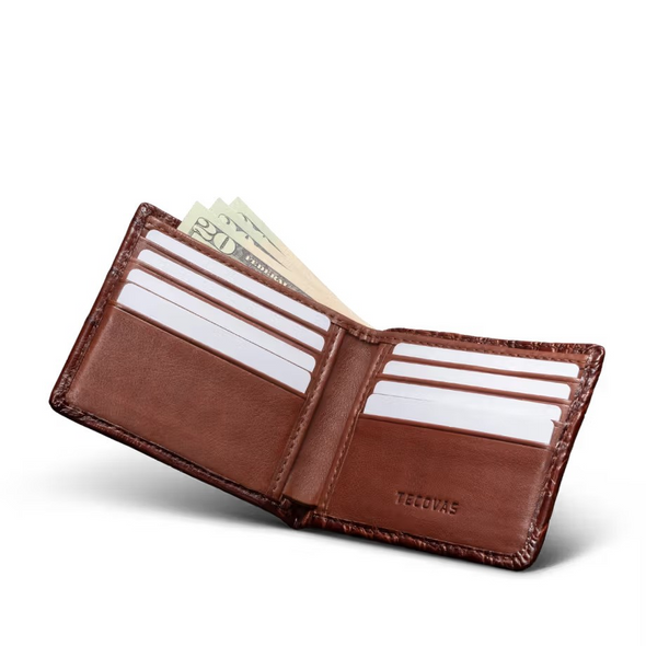 TECOVAS ALLIGATOR BILLFOLD WALNUT II - ACCESSORIES WALLET  - 30091WAL