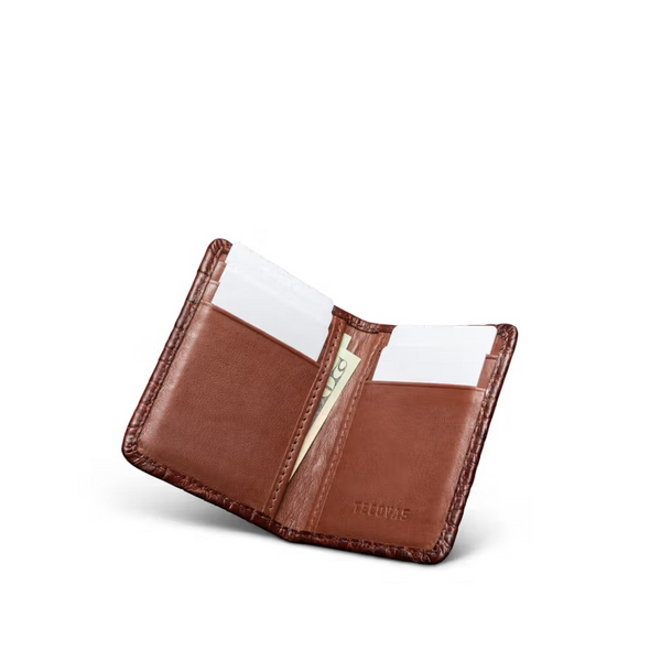 TECOVAS ALLIGATOR BIFOLD CASE WALNUT - ACCESSORIES WALLET  - 30099WAL