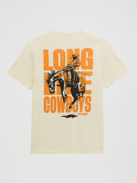 WRANGLER ANTIQUE WHITE BRONCO PRINT - MENS TEE  - 112372937