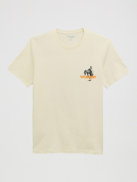 WRANGLER ANTIQUE WHITE BRONCO PRINT - MENS TEE  - 112372937
