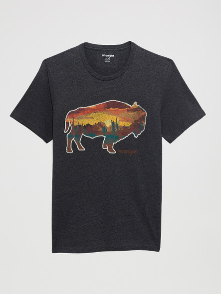 WRANGLER BLACK BEAUTY HEATHER PRINT - MENS TEE  - 112372865