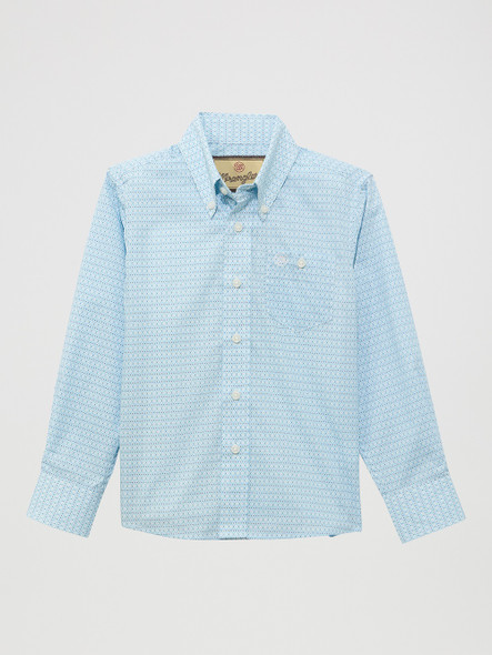 WRANGLER CLASSIC BLUE PRINT - KIDS BOYS SHIRT - 112374800