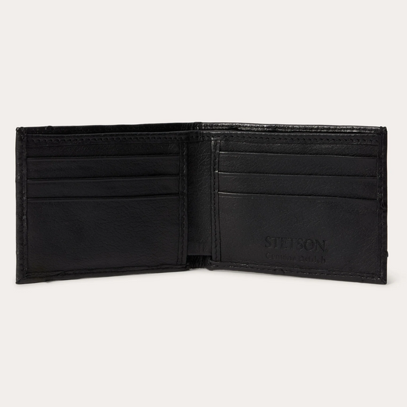 STETSON BIFOLD OSTRICH BLACK COWBOY - ACCESSORIES WALLET  - 9808002-019