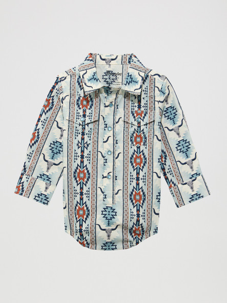 WRANGLER BABY BOY BODYSUIT BROWN PRINT - KIDS BOYS SHIRT - 112374326