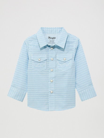 WRANGLER BABY BOY SNAP BLUE PRINT - KIDS BOYS SHIRT - 112374300