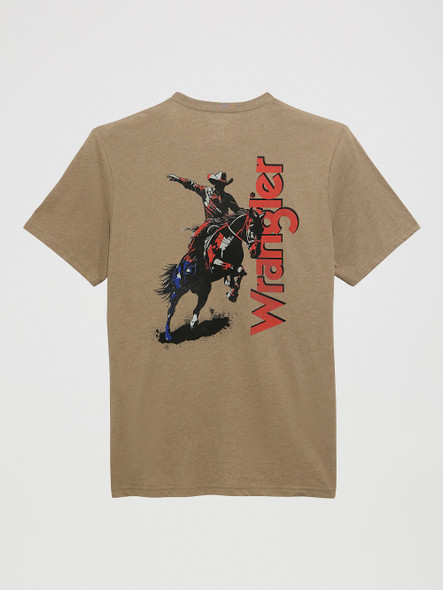 WRANGLER DESERT TAUPE BUCKING BRONCO - MENS TEE  - 112372938
