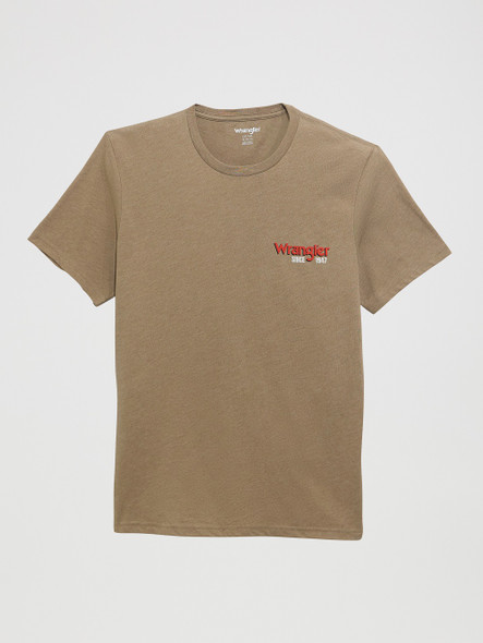 WRANGLER DESERT TAUPE BUCKING BRONCO - MENS TEE  - 112372938