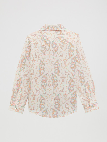 WRANGLER WESTERN SNAP WHITE PRINT - KIDS GIRLS SHIRT - 112374705