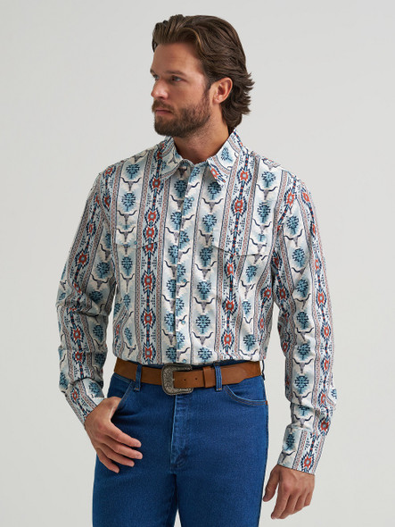 WRANGLER CHECOTAH CLASSIC FIT GREY - MENS SHIRT  - 112374908