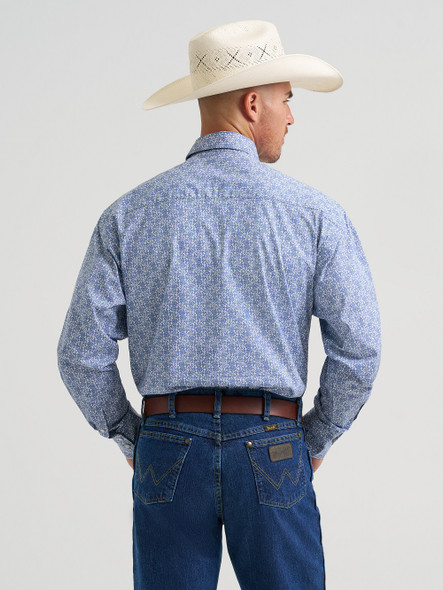 WRANGLER GEORGE STRAIT BLUE PRINT - MENS SHIRT  - 112374584