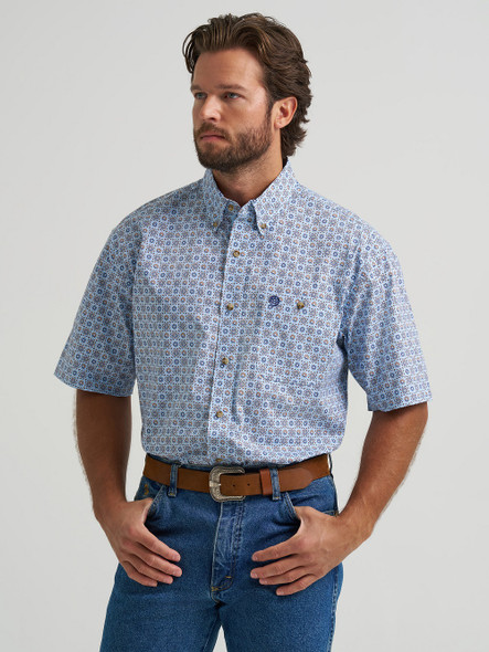 WRANGLER GEORGE STRAIT BLUE PRINT - MENS SHIRT  - 112374581