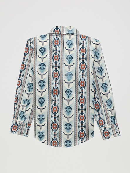 WRANGLER CHECOTAH GREY MULTI PRINT - KIDS BOYS SHIRT - 112374918