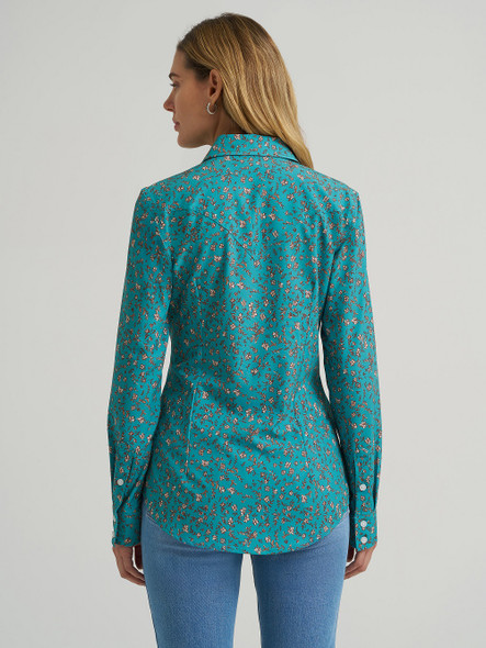 WRANGLER PERFORMANCE ARIA GREEN PRINT - LADIES SHIRT  - 112375014