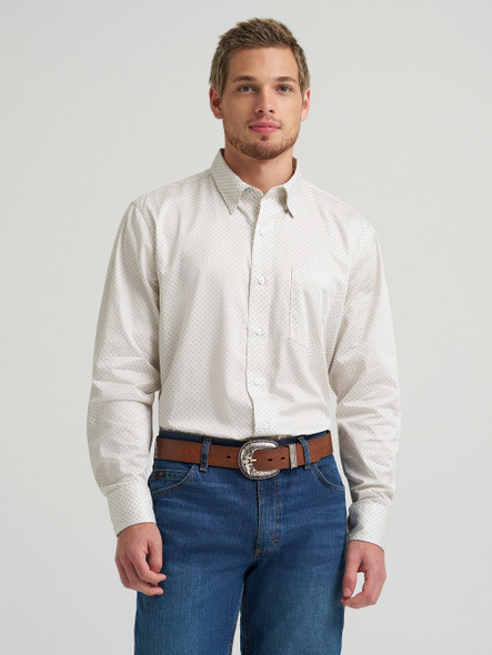WRANGLER CODY JOHNSON WHITE PRINT - MENS SHIRT  - 112374454