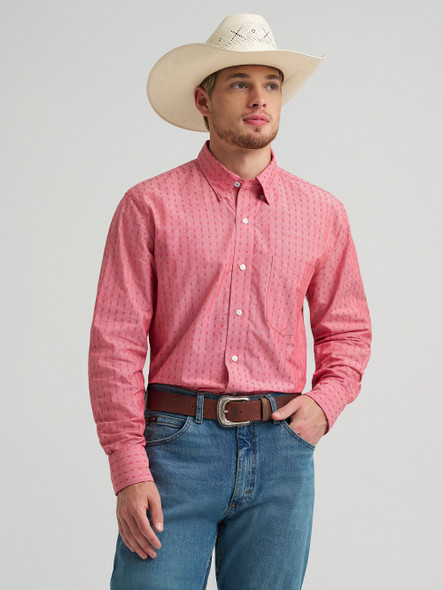 WRANGLER CODY JOHNSON CLASSIC RED PRINT - MENS SHIRT  - 112374464