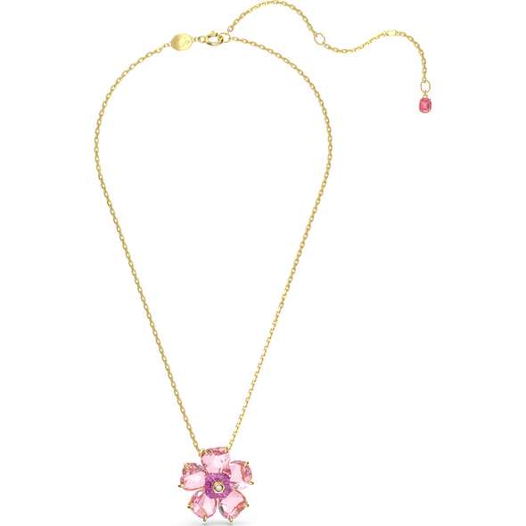 SWAROVSKI IDYLLIA FLOWER PINK GOLD TONE - ACCESSORIES JEWELRY NECKLACE - 5650569