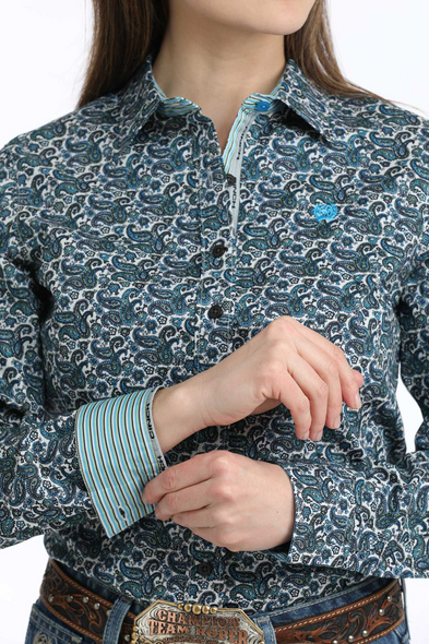 CINCH BLUE PAISLEY PRINT - LADIES SHIRT  - MSW9165081