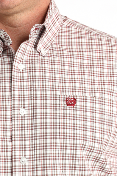 CINCH WHITE PLAID PRINT - MENS SHIRT  - MTW1106015