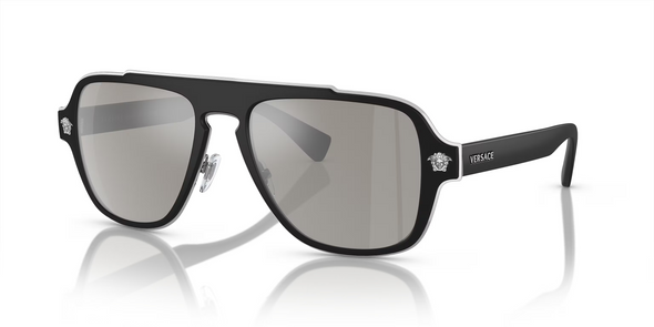 VERSACE AVIATOR MATTE BLACK SILVER - SUNGLASS VERSACE  - 219910006G
